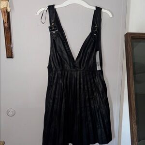 Zara Black Pleated Mini Dress